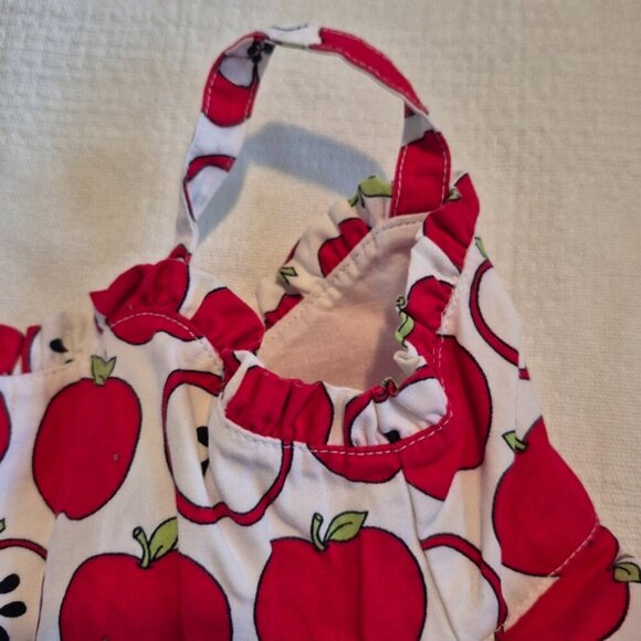 Gymboree girls size 3-6 months apple dress EUC with matching bike shorts Nwot - Picture 2 of 6